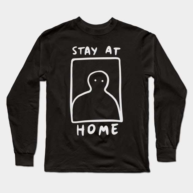 Stay At Home - Social Distancing Quarantine Drawing Long Sleeve T-Shirt by isstgeschichte